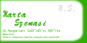 marta szenasi business card